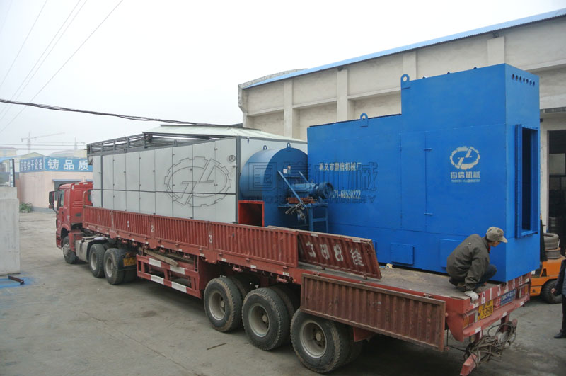 全套設(shè)備裝完，貨車駛離廠區(qū)